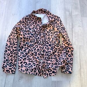 Leopard Print Button-Up Shirt Jacket